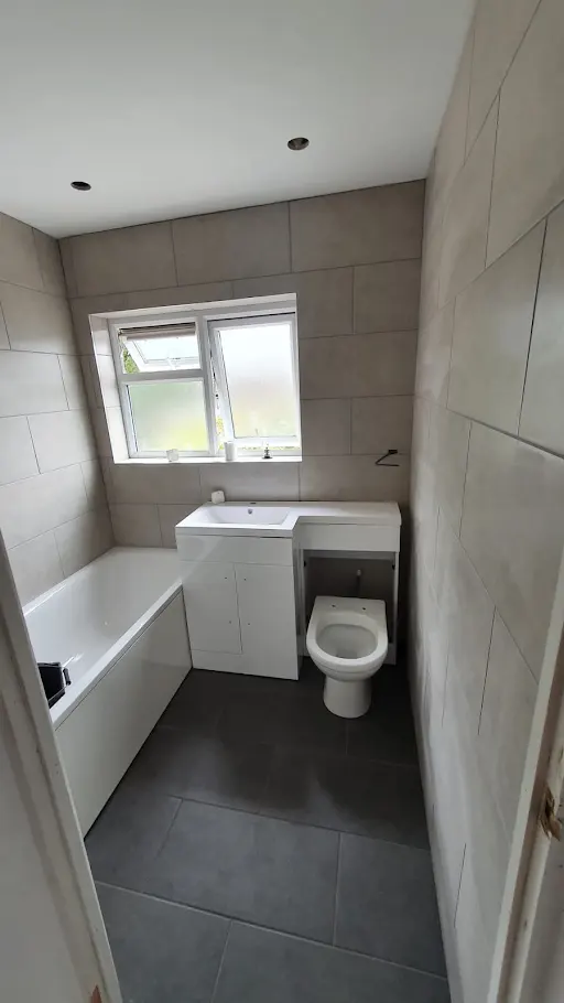 Bathroom installation with compact vanity and WC unit, Bexley
